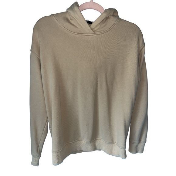 Hudson Jeans Back Cut out Cotton Hoodie Women’s Small Tan Camel Neutral Fall - Picture 8 of 16